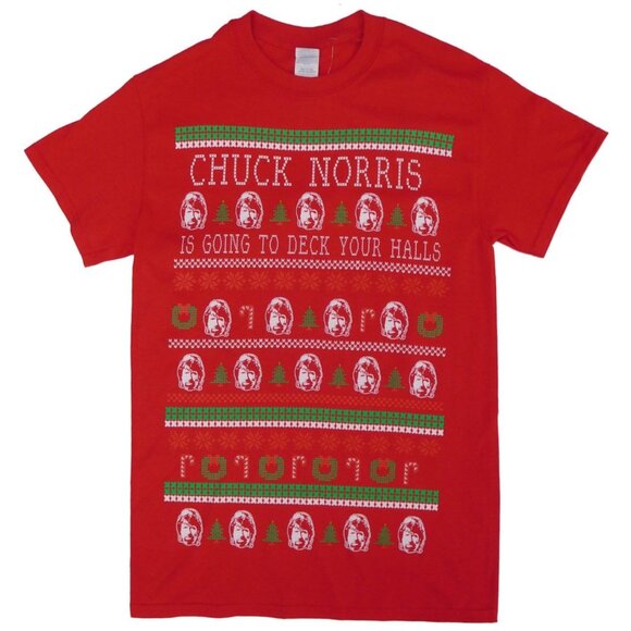 New! Chuck Norris Is Going To Deck Your Halls Christmas T-Shirt - Picture 1 of 1
